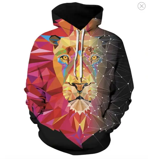 

TUNSECHY Brand New Fashion Men/Women 3D Sweatshirts Print Paisley Flowers Lion Hoodies Autumn Winter Hooded Pullovers Tops