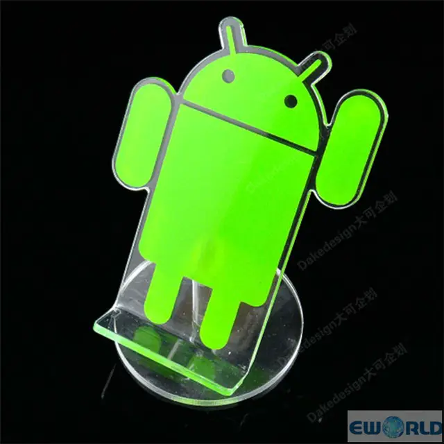 Green Acrylic robot shape Mobile Cell phone Display show