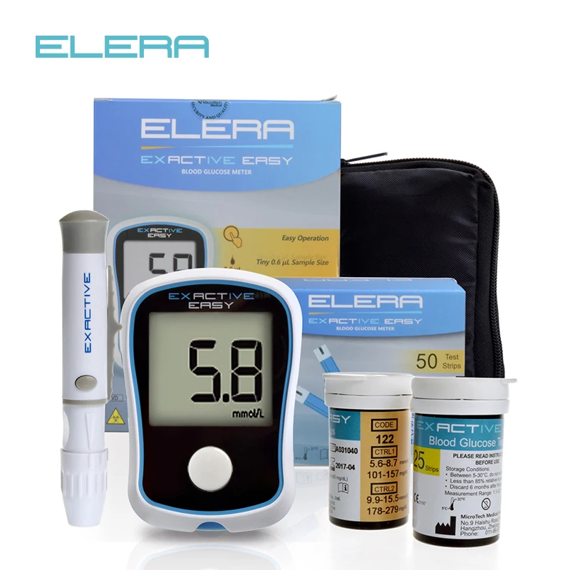 ELERA Blood Glucose Meters Diabetics Test glycuresis Monitor blood Glucometer...