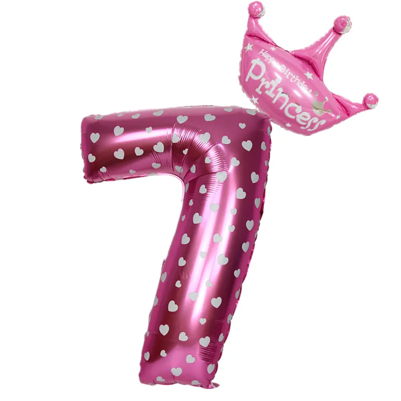 32 дюймов розовый и голубой номер 0-9 фольгированные шары цифры баллоны с гелием день рождения свадьбы декор воздушные шары события вечерние принадлежности - Цвет: pink 7