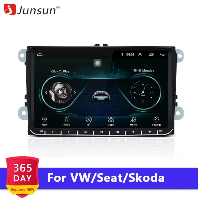 Junsun V1 2 din Android 8,1 9 "автомобильный радиоприемник gps навигации для Skoda OCTAVIA III seat Passat B6 Polo Golf Tiguan мультимедийный плеер без DVD