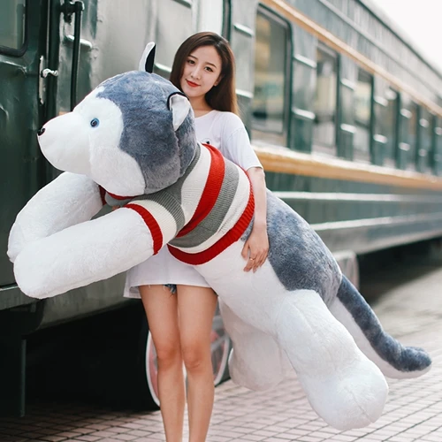 Details about   Lying Husky Plush Doll Giant Pop Soft Stuffed Animal Dog Gift Cartoon Pillow Big