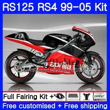 Корпус для Aprilia RS 125 1999 2000 2001 2002 2003 2005 84NO. 1 RS4 RS-125 RSV125 RS125 99 00 01 02 03 04 05 Обтекатели глянцевый черный