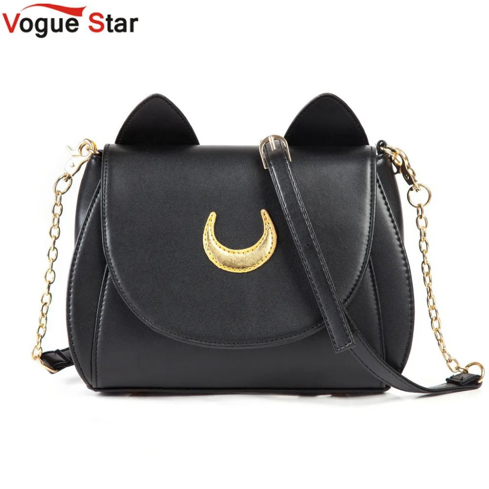 Hot 2017 Summer Limited Sailor Moon Bag Ladies Handbag Black White Cat Luna Moon Women Messenger Crossbody Bag YA40-67