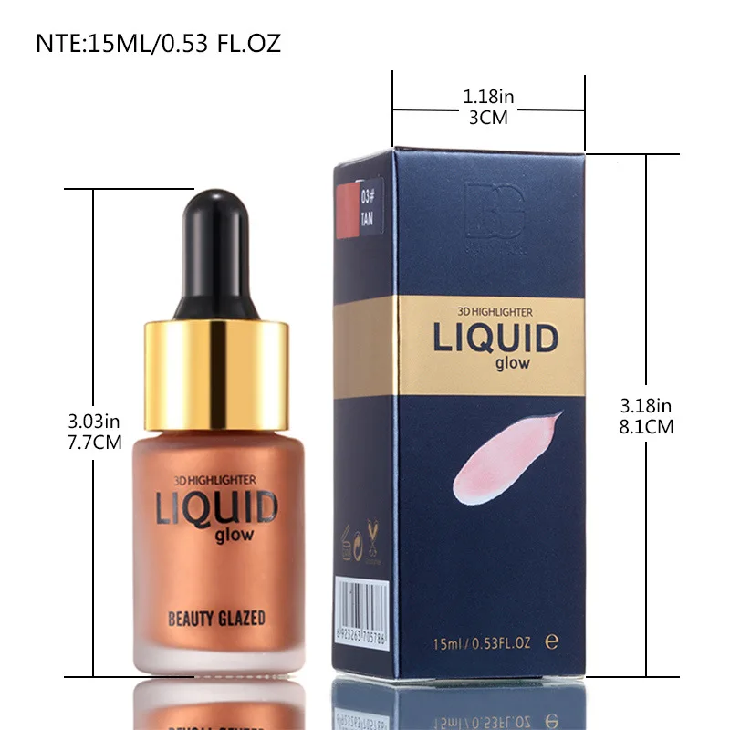 Beauty glasized Iluminador 3D Хайлайтер для лица бронзатор Осветляющий крем консилер Шиммер