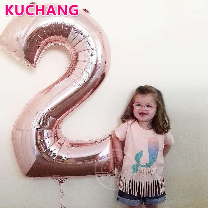 

1pc 40inch Rose Gold Sliver Pink Black Blue 0-9 Number Balloons Aluminum Foil Helium Happy Birthday Anniversary Party Decoration