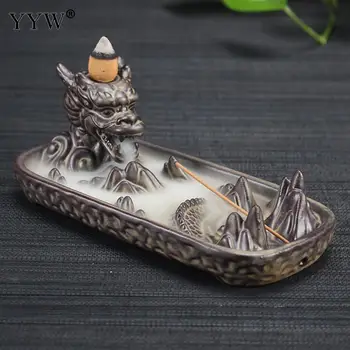 

Dragon Incense Burner Backflow Incense Stick Holder Cones Censer Aroma Burner Aromatherapy Dragon Porta Incienso Home Decor