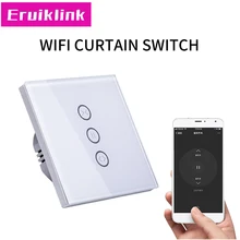 EU/UK Standard APP Control Curtain Switch Glass Panel WIFI Touch Curtain Switch for Electric Curtain,Work with Google home/Alexa maintenance switch for automatic gas extinguisher panel work with fire fighting panel