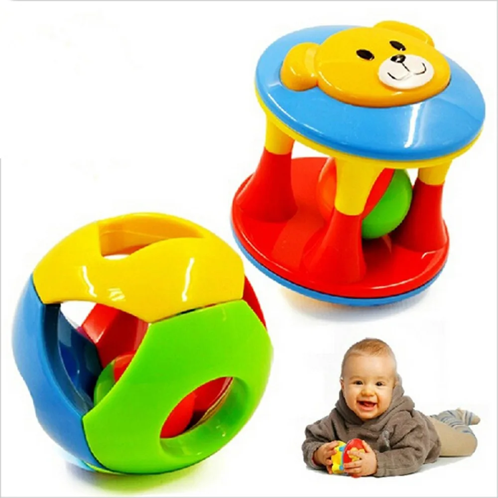 

1pcs Cute Bell Ball Grasp Roll Toy Rattle Baby Educational Training Grasping Set