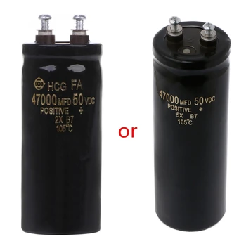 

50V 47000UF/MFD Aluminum Screw Audio Filtering Electrolytic Capacitor 105 Degree