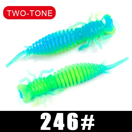 Larva Soft Lures 50mm 76mm 89mm Artificial Lures Fishing Worm Silicone Bass Pike Minnow Swimbait Jigging Plastic Baits - Color: 009