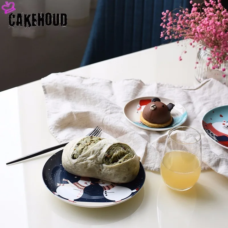 CAKEHOUD Рождественский костяной фарфор тарелка мультфильм Ручная Роспись Тарелка