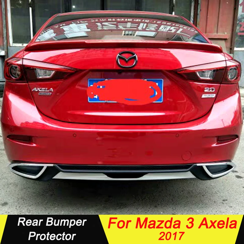 Car Rear Bumper Protector For Mazda 3 Axela 2017 Rear Bumpers Lip Diffuser Decoration Skid Plate