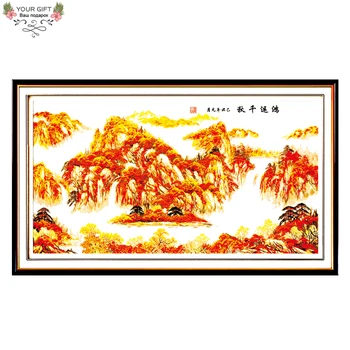 

Joy Sunday F040(1) 14CT 11CT Counted and Stamped Home Decor Chinese Good Luck In Thousands Of Year Landscape Cross Stitch kits