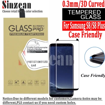 

Sinzean 50pcs 3D Curved Case friendly For Samsung Galaxy S8 /S8 Plus tempered Glass Screen Protector (full glue available)