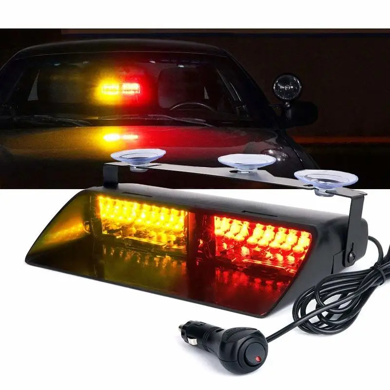 

RED & Yellow 16 LED High Intensity LED Law Enforcement Emergency Hazard Warning Strobe Lights For Interior Roof/Dash/Windshield