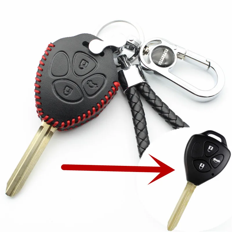 Чехол FLYBETTER из натуральной кожи для Toyota Prado/Mark/Corolla/Camry/Reiz/Crown Car Styling (B) L2036|key case for