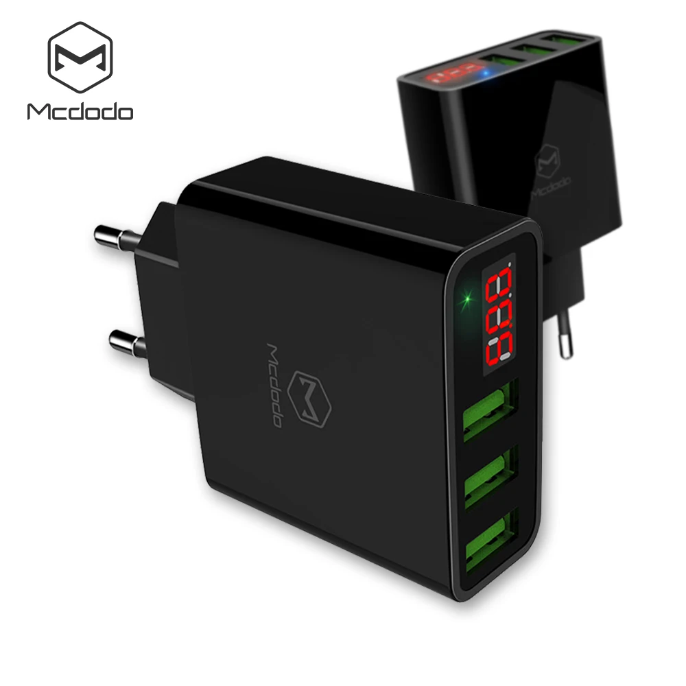 Mcdodo USB Charger 3 Ports LED Display EU Max 3A Fast Charging Smart