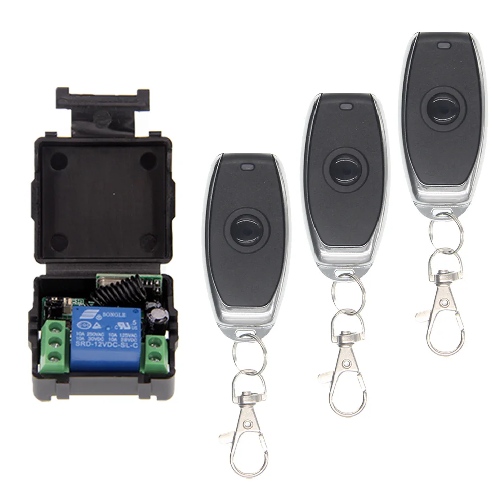 

Mini DC 12V 10A 1CH 1 CH Remote Control Switch RF Wireless Receiver Transmitter 315 / 433 MHz Toggle / Momentary / Latched