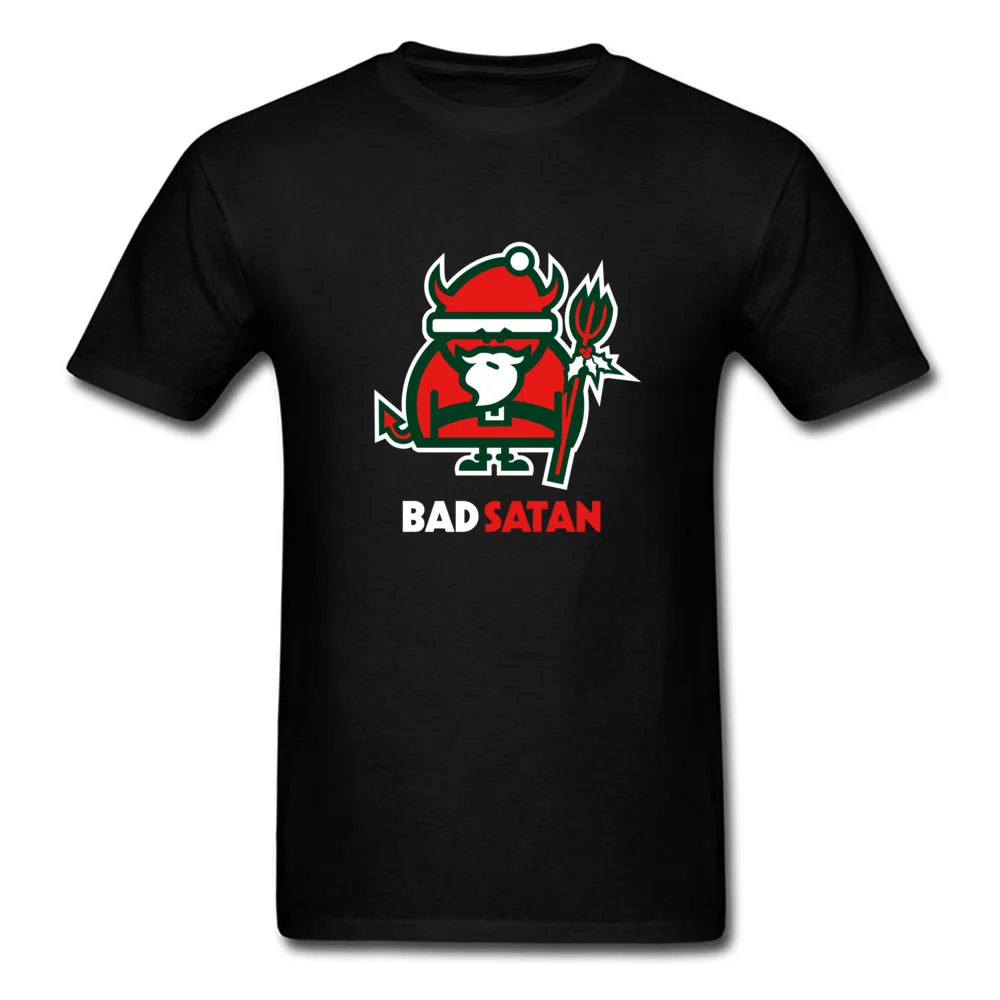 BAD SATAN T-Shirt Short Sleeve Geek Hot Sale Men's Summer Tops & Tees Geek T Shirt Crewneck Cotton Fabric Wholesale BAD SATAN black