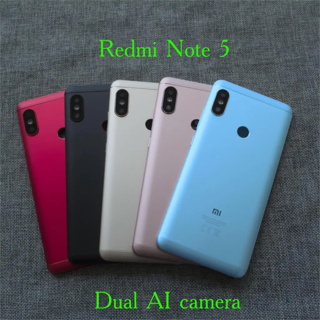 

Original New Rear Back Battery door Cover bezel Housing with camera lens for Redmi Note 5/pro /prime Dual camera AI 636 CPU CE