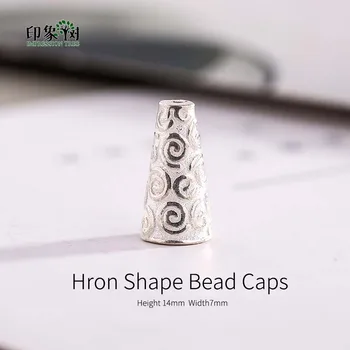 

2pcs Horn Shape 925 Sterling silver color Beads Caps Tarboosh Shape Caps For Necklace Earring Fit DIY Jewelry Makings 92520
