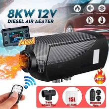 Car Heater 12V 8KW Diesel Air Heater Parking Heater 2 Air Outlet Remote Control LCD Monitor for RV Motorhome Trailer Truck Boat