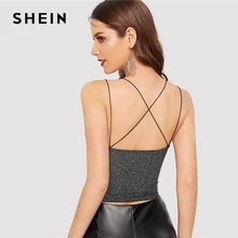 SHEIN Стильный Повседневный Топ На Тонких Бретельках, Базовый Укороченный Топ