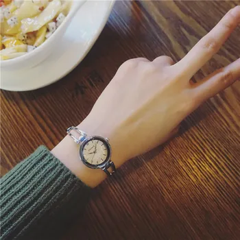 

Fashion women silver bracelet watches stainless steel female quartz clock 2018 ulzzang brand casual small ladies wristwatches