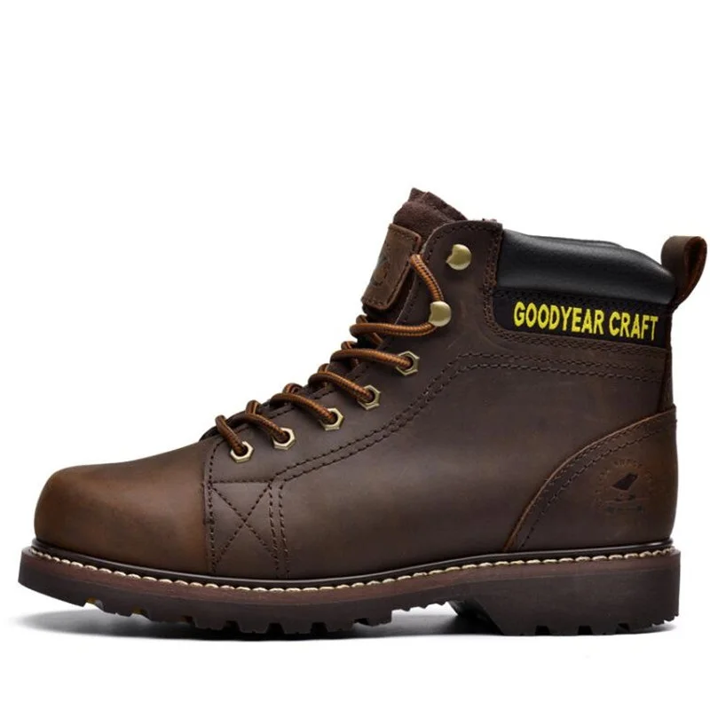 Retro Hombre Negro Casual Botas Hombres Para Nuevos Tooling Calidad naranja Alta De Moda Cuero Genuino marrón qOwx7w