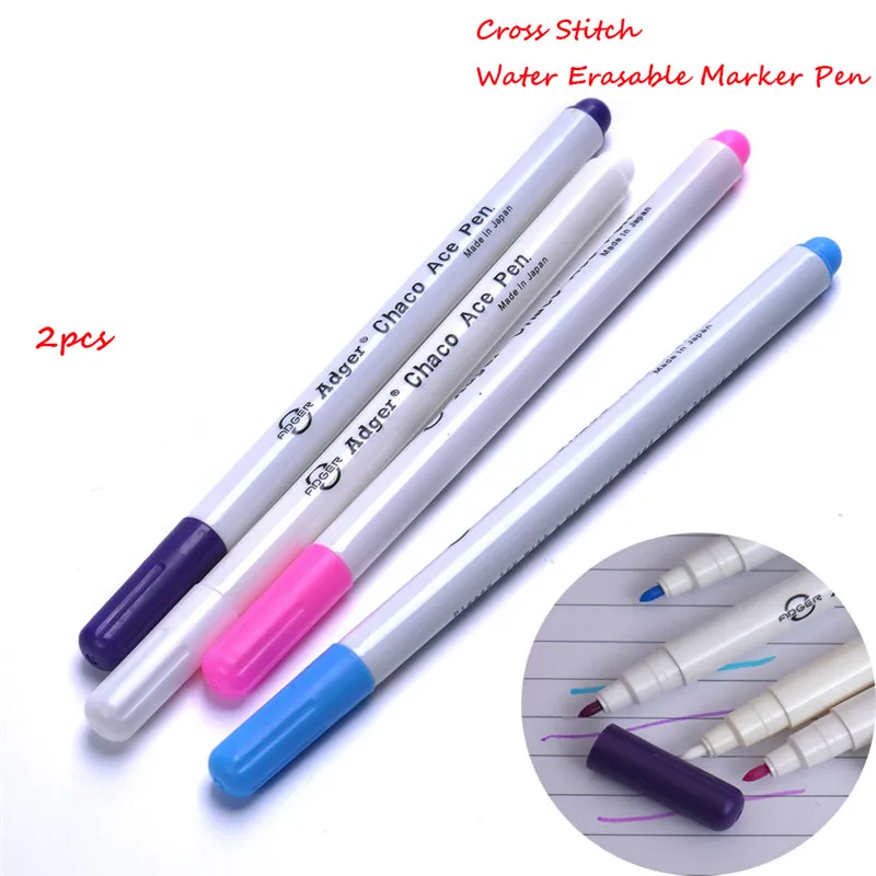 

2Pcs Colored Low-Odor Water/Air Erasable Markers,Sewing Grommet Ink Fabric Patchwork Marker Marking Pen