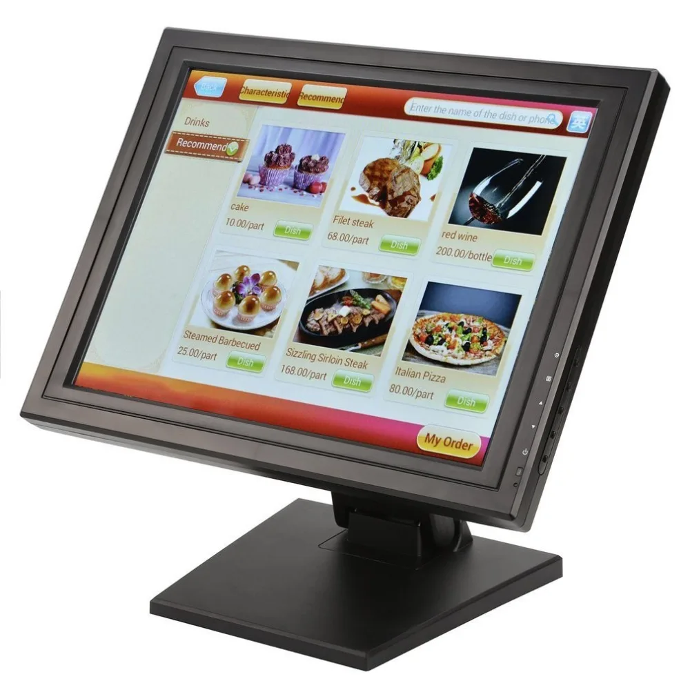 17 дюймов сенсорный экран СВЕТОДИОДНЫЙ монитор POS с технологией TFT, ЖКД, сенсорной панелью 1024X768 розничная продажа Ресторан Бар сенсорный