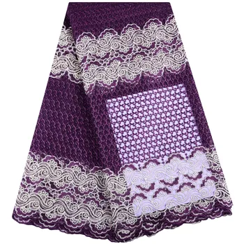 

African Lace Fabric 2019 High Class African French Tulle Lace Fabric With Embroiderd Guipure Nigerian Lace Fabrics 5 Yards 1432
