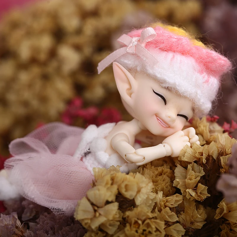 Realpuki Popo Бесплатная доставка Fairyland FL кукла BJD 1/13 розовая улыбка Эльфов игрушки для
