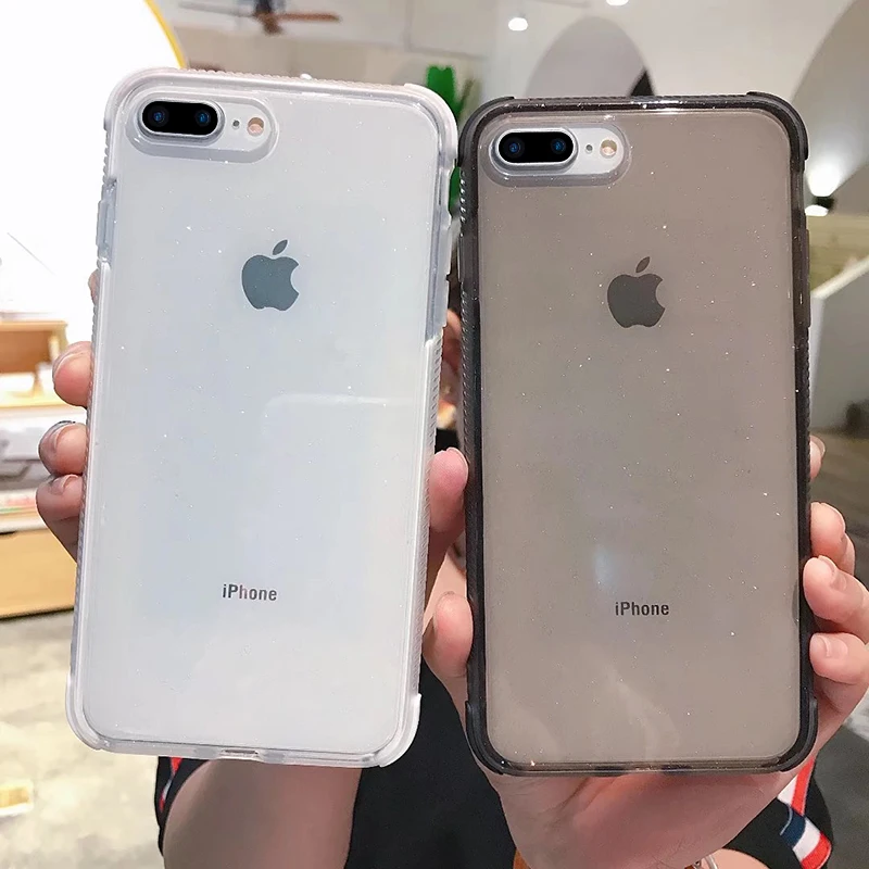 Блестящие блестящие чехлы для телефонов iPhone X XR XS MAX XMAX 10 8 7 Plus 6 6s прозрачный мягкий