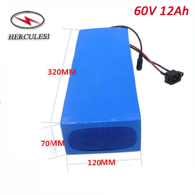 Electric Scooter Battery Replacement 60V 12Ah Lithium Ion Battery Pack Deep Cycle For 800W Motor