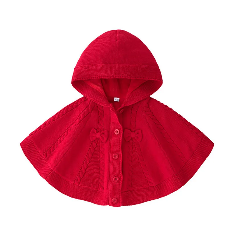 

Infant Baby Girls Children's Winter Hoodies Knit Toddler Girls Coats and Jackets Clothes Long Sleeve Spring Autumn Outwear Cloak