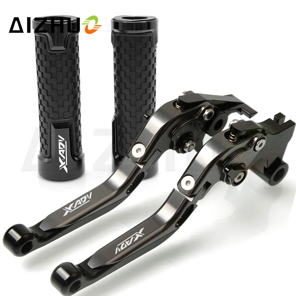 

Motorcycle Accessories Clutch Brake Lever Extendable Adjustable+Handle Grips For Honda X-ADV XADV750 X ADV 750 2017 2018