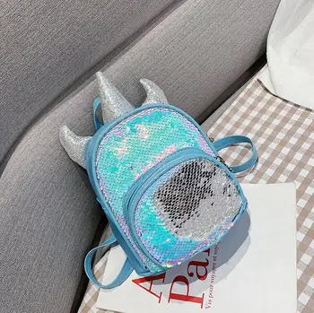 

Girls Fashion Sequins Unicorn Backpack Women PU Leather Large Capacity Bag Girl Book Bag Satchel School Bag For Teenager Student