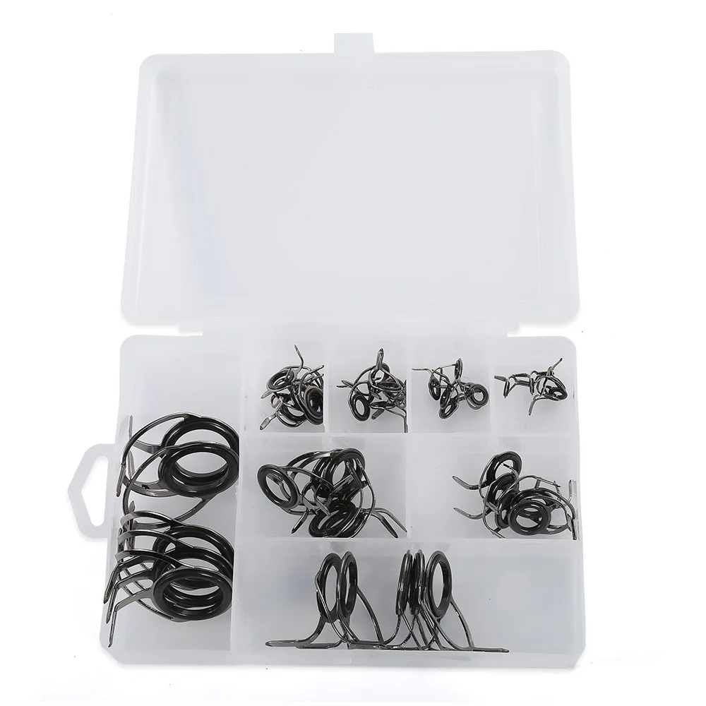 40pcs Stainless Steel Ceramic Fishing Rod Guide Set Tip Top Rings