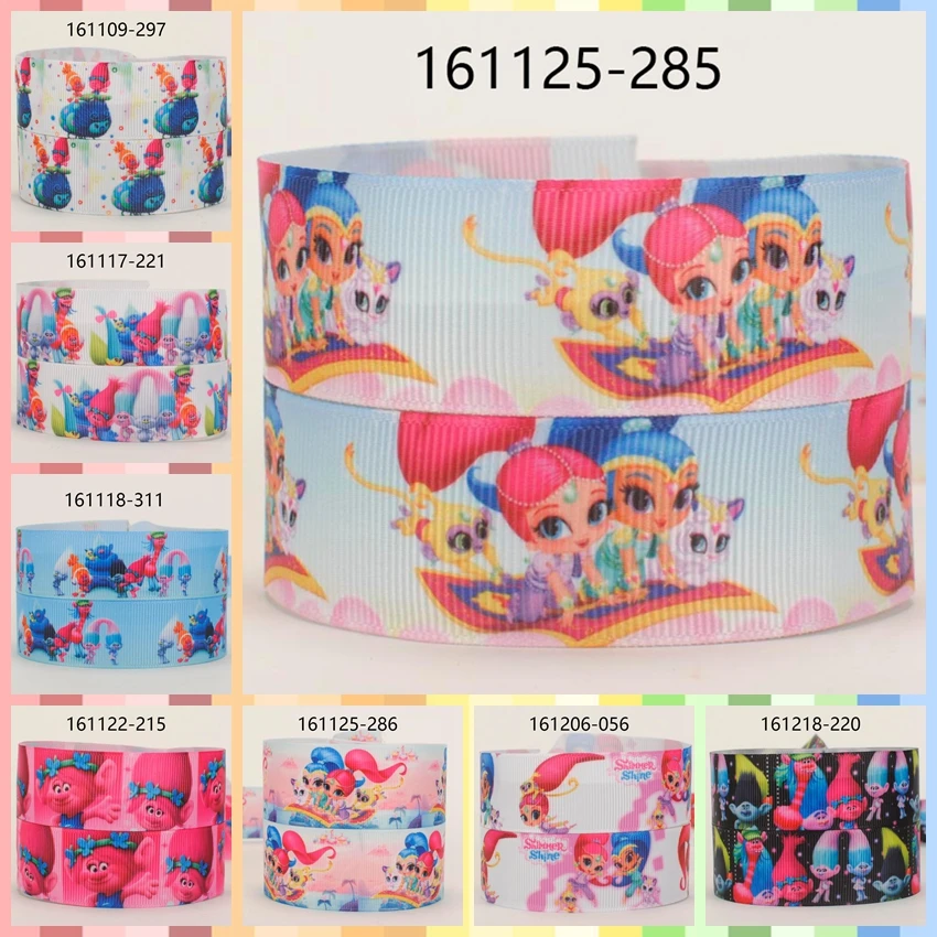 

10yards -different sizes - cartoon trolls pattern ribbon printed Grosgrain ribbon