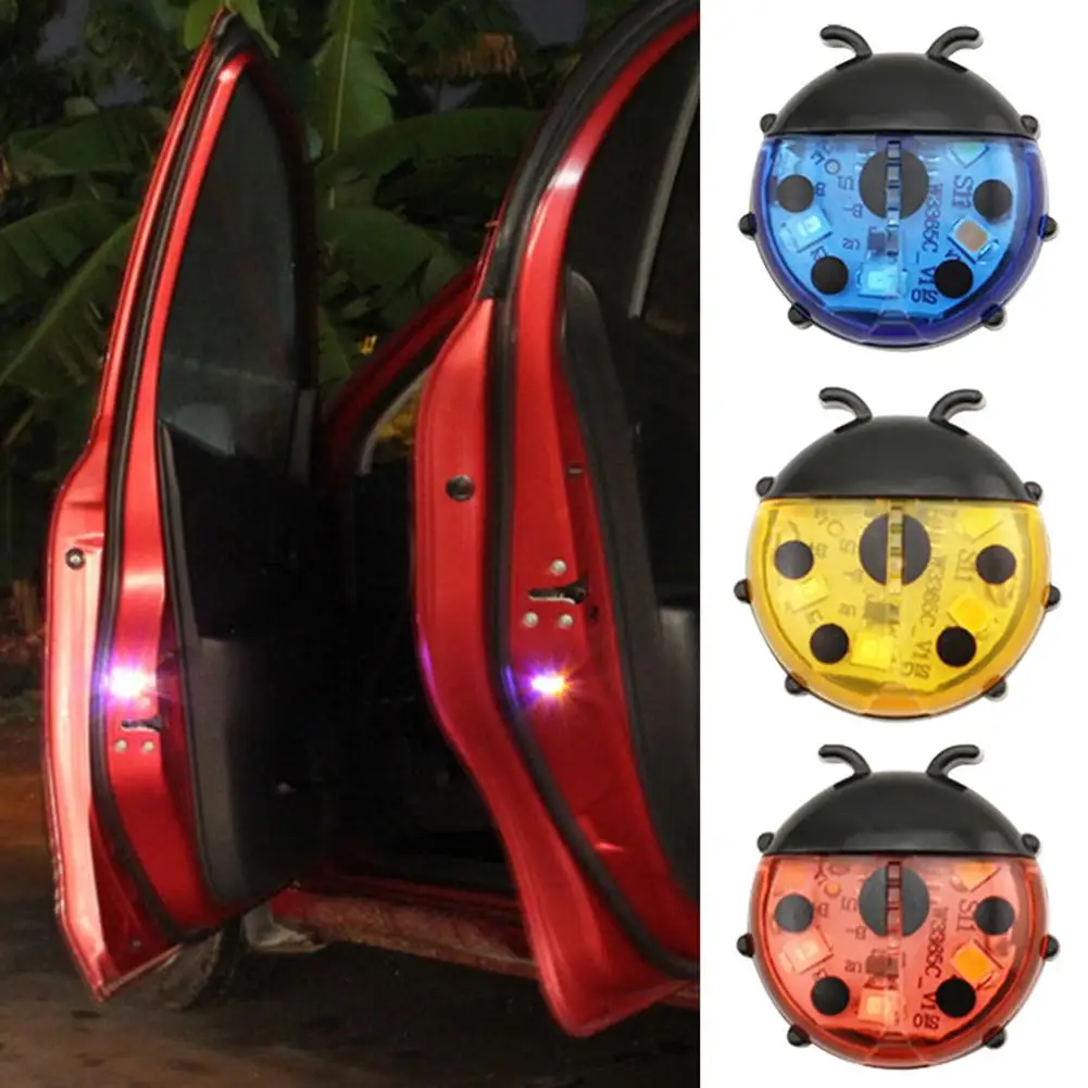 

2Pcs Ladybug LED Flashing Car Door Opening Anti-Collision Warning Light Lamp