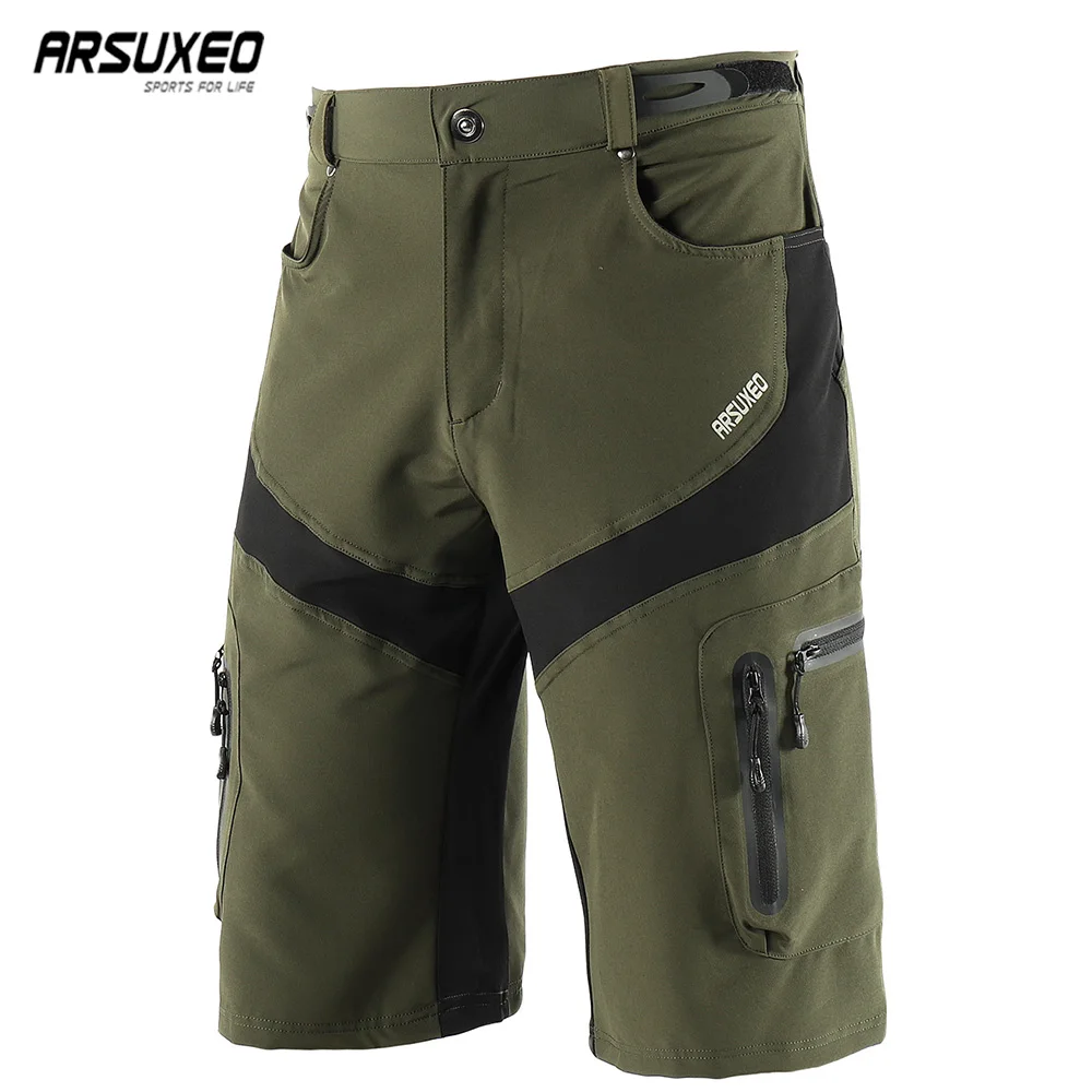 

ARSUXEO Men's Summer Outdoor Sports Cycling Shorts Breathable Downhill MTB Mountain Bike Bicycle shorts Loose Fit 1806