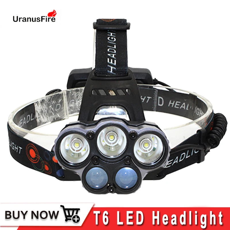 15000Lm 3 XML T6 + 2 Q5 LED 6 режимов светодиодные фары налобный фонарь 18650 Головной для охоты