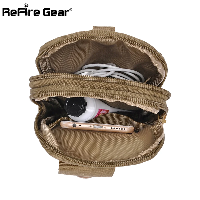 Камуфляжная Военная тактическая поясная сумка Refire Gear для мужчин маленькая