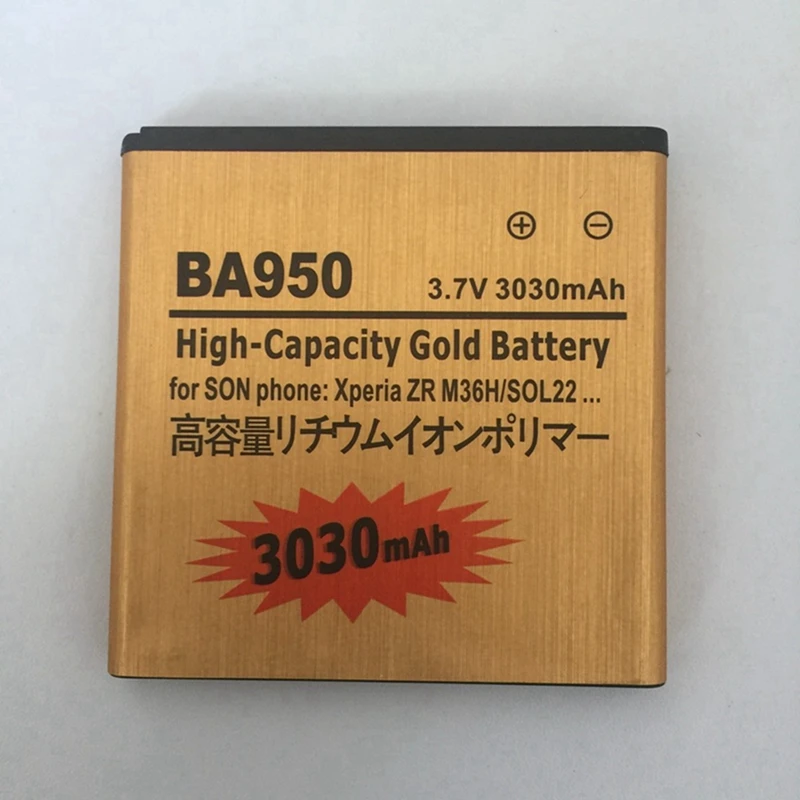 5 шт./лот для SONY Xperia батарея BA950 сменная аккумуляторная батарея для Xperia ZR M36h SOL22 C5502 C5503 SO-04E AB-0300