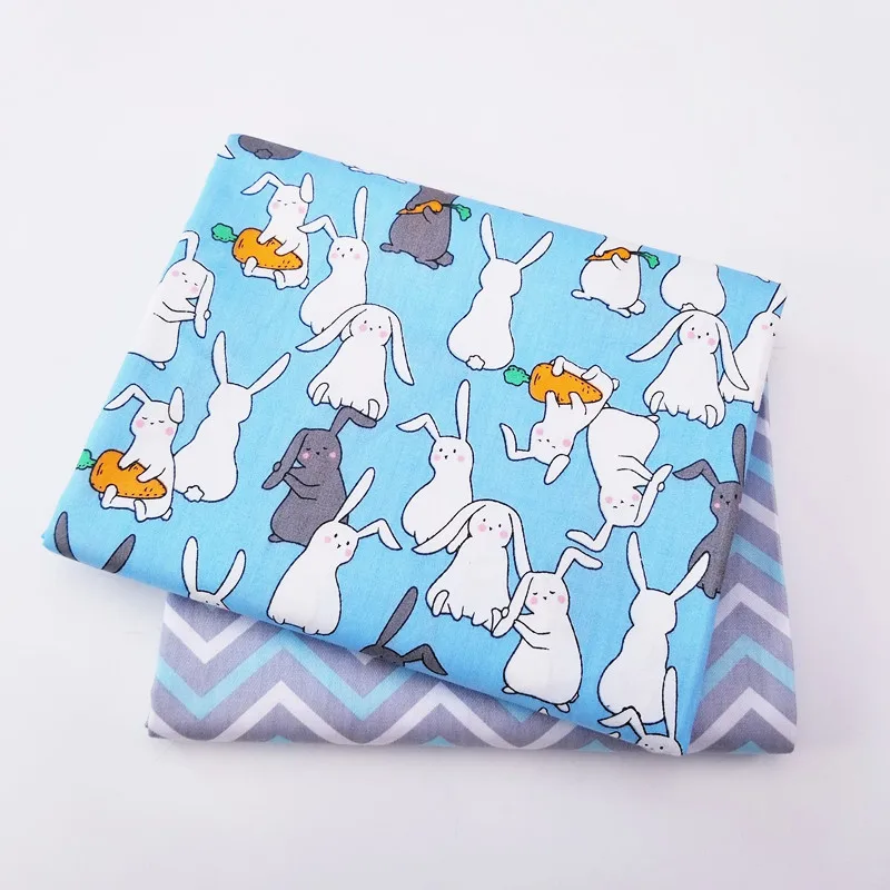 

2pcs/lot Cotton Fabric Patchwork Breathable Cloth By Meters For Quilting Baby Bedding Blanket Sewing Cloth Material