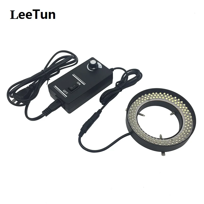

LeeTun LED Ring Light Source 72 mm Inner Diameter Brightness Adjustable 144 LEDs for Stereo Microscope Illumination White Light