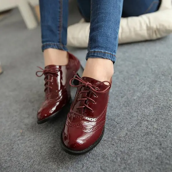 oxford shoes red