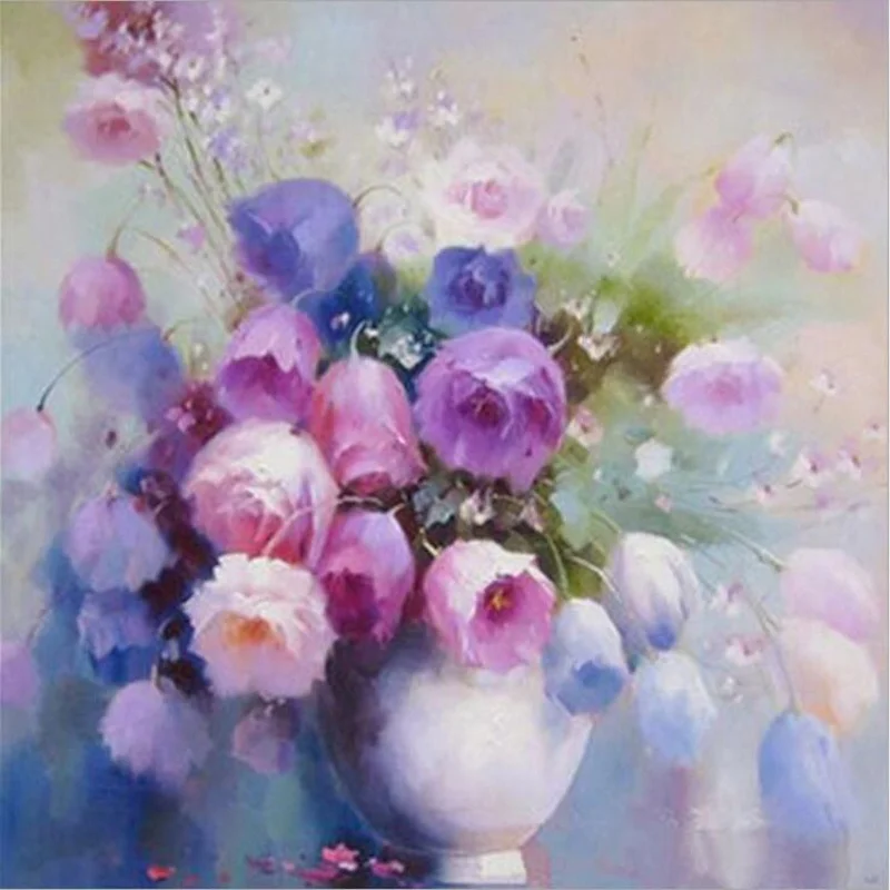 

Full Drill,Diamond Embroidery, DIY, Diamond Painting, Purple Flowers, Abstract, Diamond Needlework Kit, Home Decoration